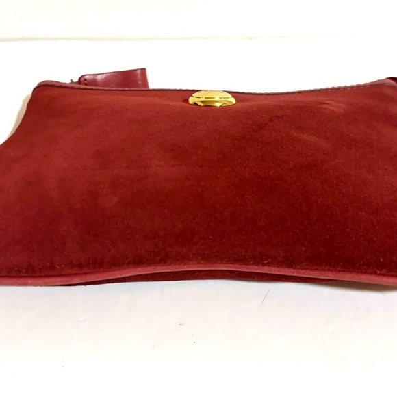 GF FERRE Elegant Red Suede Clutch